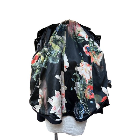 Ted Baker Black Retro 50s Swing Coat Small Wool Blend Prata Cape Jacket - Picture 10 of 14